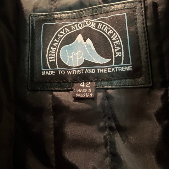 Himalaya Motor BikeWear Leather Biker Motorcycle Jacket Heavy Weight Men's 42 - Picture 4 of 7